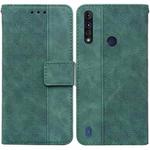 For Motorola Moto G8 Power Lite Geometric Embossed Leather Phone Case(Green)