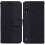 For Motorola Moto G8 Power Lite Geometric Embossed Leather Phone Case(Black)