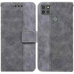 For Motorola Moto G9 Power Geometric Embossed Leather Phone Case(Grey)