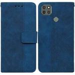 For Motorola Moto G9 Power Geometric Embossed Leather Phone Case(Blue)