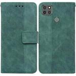 For Motorola Moto G9 Power Geometric Embossed Leather Phone Case(Green)