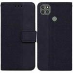 For Motorola Moto G9 Power Geometric Embossed Leather Phone Case(Black)