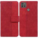 For Motorola Moto G9 Power Geometric Embossed Leather Phone Case(Red)