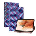 For Samsung Galaxy Tab S8 / Tab S7 Color Weave Texture Flip Leather Tablet Case with Holder(Blue)