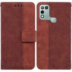 For Infinix Hot 10 Play / Smart 5 India Geometric Embossed Leather Phone Case(Brown)