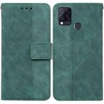 For Infinix Hot 10s / Hot 10T Geometric Embossed Leather Phone Case(Green)