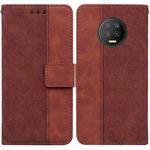 For Infinix Note 7 X690 Geometric Embossed Leather Phone Case(Brown)