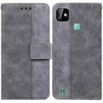 For Infinix Smart HD 2021 X612 Geometric Embossed Leather Phone Case(Grey)