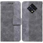 For Infinix Zero 8 X687 Geometric Embossed Leather Phone Case(Grey)