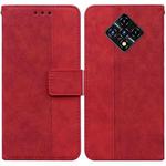 For Infinix Zero 8 X687 Geometric Embossed Leather Phone Case(Red)