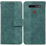 For LG K41S / K51S Geometric Embossed Leather Phone Case(Green)