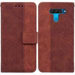 For LG K50 / Q60 Geometric Embossed Leather Phone Case(Brown)