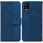For LG K52 / K62 / Q52 Geometric Embossed Leather Phone Case(Blue)