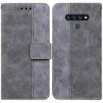 For LG Stylo 6 / K71 Geometric Embossed Leather Phone Case(Grey)