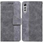 For LG Velvet / G9 5G / 4G Geometric Embossed Leather Phone Case(Grey)