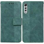 For LG Velvet / G9 5G / 4G Geometric Embossed Leather Phone Case(Green)