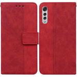 For LG Velvet / G9 5G / 4G Geometric Embossed Leather Phone Case(Red)