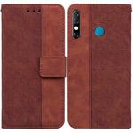 For Tecno Camon 12 / Spark 4 Geometric Embossed Leather Phone Case(Brown)