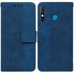 For Tecno Camon 12 / Spark 4 Geometric Embossed Leather Phone Case(Blue)