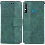 For Tecno Camon 12 / Spark 4 Geometric Embossed Leather Phone Case(Green)