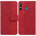 For Tecno Camon 12 / Spark 4 Geometric Embossed Leather Phone Case(Red)