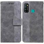 For Tecno Camon 15 Geometric Embossed Leather Phone Case(Grey)