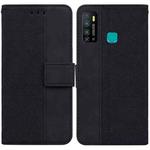 For Tecno Camon 15 Geometric Embossed Leather Phone Case(Black)