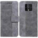 For Tecno Camon 16 Premier Geometric Embossed Leather Phone Case(Grey)