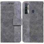 For Tecno Camon 17 Geometric Embossed Leather Phone Case(Grey)
