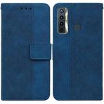 For Tecno Camon 17 Geometric Embossed Leather Phone Case(Blue)