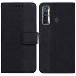 For Tecno Camon 17 Geometric Embossed Leather Phone Case(Black)