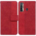 For Tecno Camon 17 Geometric Embossed Leather Phone Case(Red)