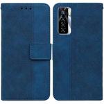 For Tecno Camon 17 Pro Geometric Embossed Leather Phone Case(Blue)