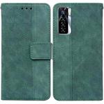 For Tecno Camon 17 Pro Geometric Embossed Leather Phone Case(Green)