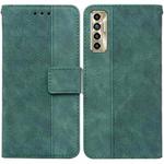 For Tecno Camon 17P Geometric Embossed Leather Phone Case(Green)