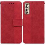 For Tecno Camon 17P Geometric Embossed Leather Phone Case(Red)