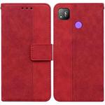 For Tecno Pop 4 Geometric Embossed Leather Phone Case(Red)