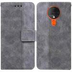 For Tecno Spark 6 Geometric Embossed Leather Phone Case(Grey)