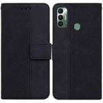 For Tecno Spark 7 Geometric Embossed Leather Phone Case(Black)