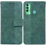 For Tecno Spark 7P Geometric Embossed Leather Phone Case(Green)
