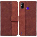 For Tecno Spark Go 2020 / Spark 6 Go Geometric Embossed Leather Phone Case(Brown)