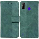 For Tecno Spark Go 2020 / Spark 6 Go Geometric Embossed Leather Phone Case(Green)