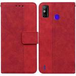 For Tecno Spark Go 2020 / Spark 6 Go Geometric Embossed Leather Phone Case(Red)