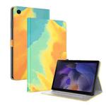 For Samsung Galaxy Tab А9 Watercolor Pattern Flip Leather Tablet Case(Autumn Leaves)
