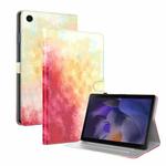For Samsung Galaxy Tab А9 Watercolor Pattern Flip Leather Tablet Case(Spring Cherry)