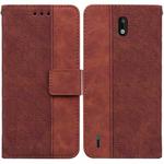 For Nokia 1.3 Geometric Embossed Leather Phone Case(Brown)