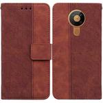 For Nokia 5.3 Geometric Embossed Leather Phone Case(Brown)