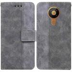 For Nokia 5.3 Geometric Embossed Leather Phone Case(Grey)
