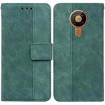 For Nokia 5.3 Geometric Embossed Leather Phone Case(Green)