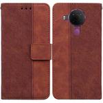 For Nokia 5.4 Geometric Embossed Leather Phone Case(Brown)